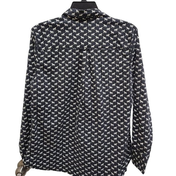 Charter Club Shirt Women's Size L Navy Horse Print Button Down - Picture 16 of 16